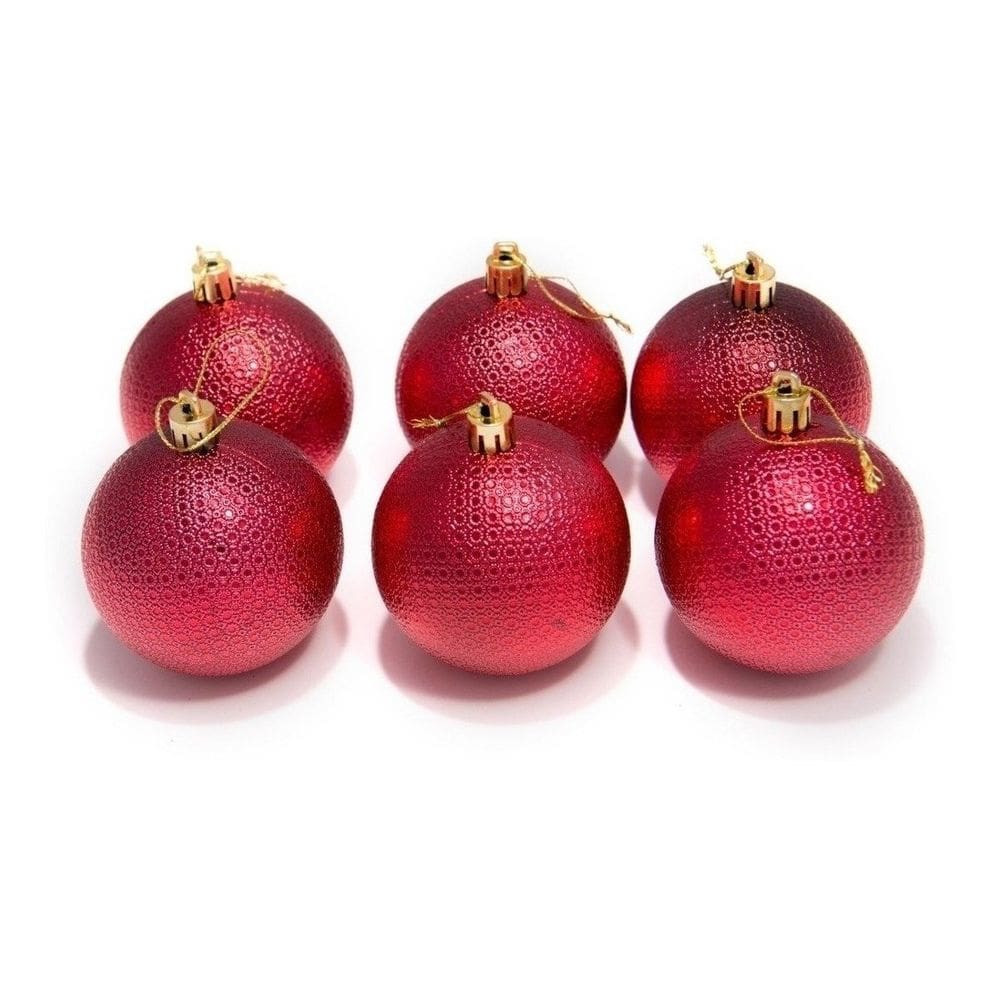 Kit 60 Bolas Natalinas Enfeite Árvore de Natal 6cm Vermelho
