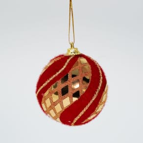 Enfeite Natal Bola Vermelha Decorativa Arvore Natal 6cm 6pçs
