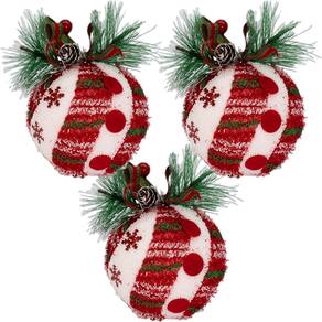 Kit 3 Bolas De Natal Árvore De Natal Enfeite Natalino 75mm