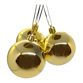Kit 10 Bolas Decoração De Natal Dourada Árvore De Natal 60mm
