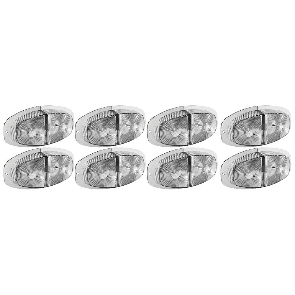 8 Lente Lanterna Para Choque Canoinha Cromado Gf0017cr