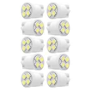 10 Lampada Esmagada Grande Pingao 4 Leds Branco 24v 10 Pcs Meia