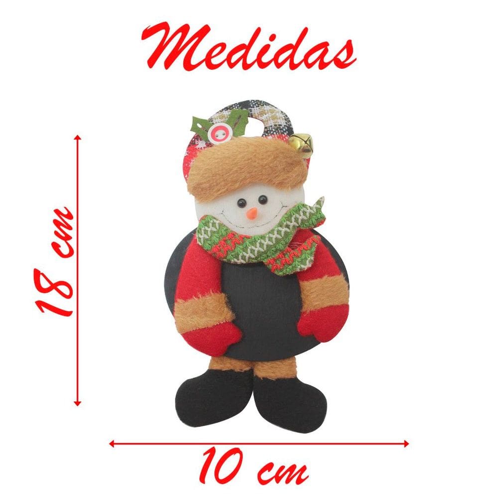 Kit 2 Enfeites De Natal Com Lousa Boneco De Neve 18cm