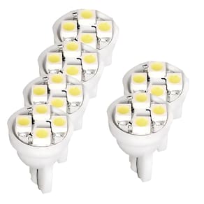6 Lâmpadas Esmagada Grande 12v 4 Leds Branco Hi Sinalização