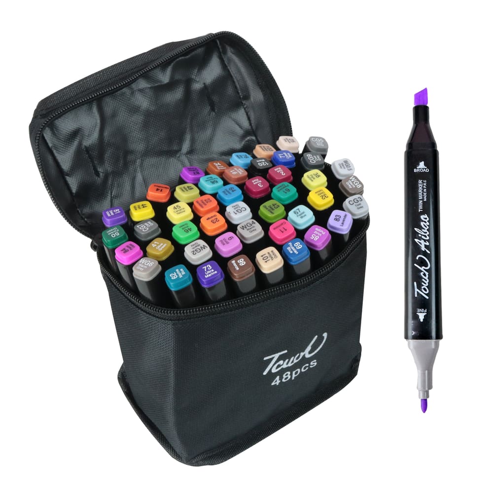 Jogo De Canetinhas Com Pontas Duplas 48 Unidades