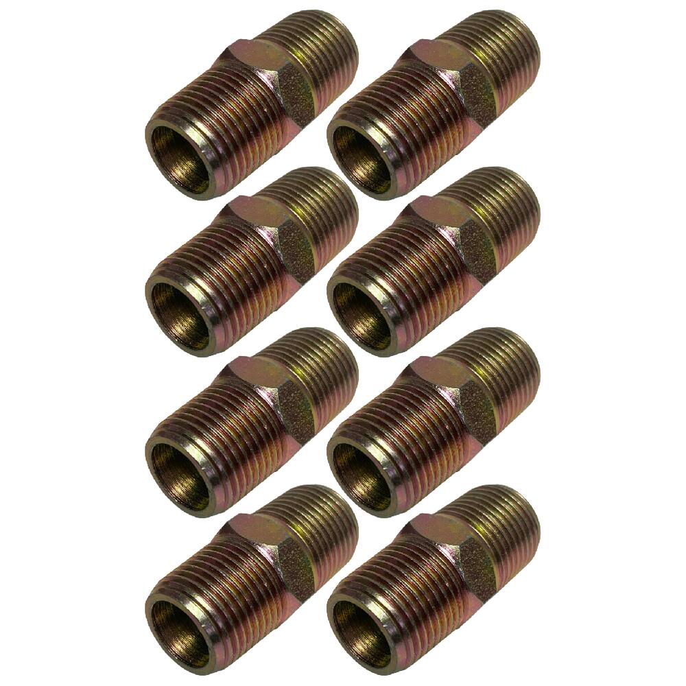8 Niple Galvanizado Duplo Adaptador Conexão Aço 3/8 X 3/8 Npt