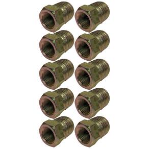 10 Bucha Redução Aço Metal Rosca Macho 1/2 X 3/8 Femea