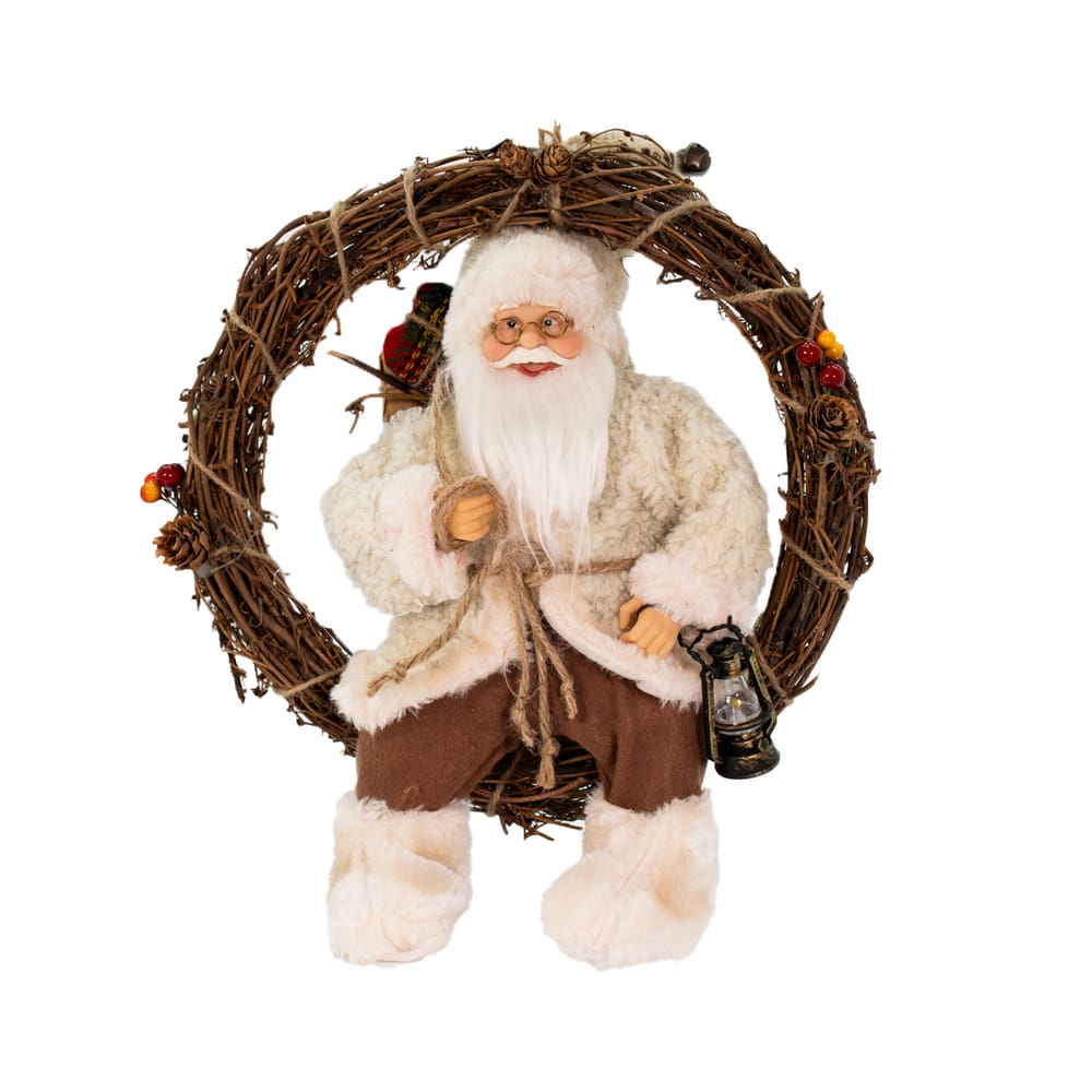 Enfeite Guirlanda Natalina Papai Noel Pendente De Porta 33Cm