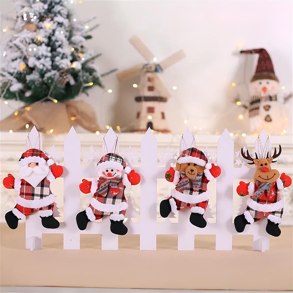 Kit 8 Pendentes Árvore De Natal Noel Urso Neve Rena 18cm
