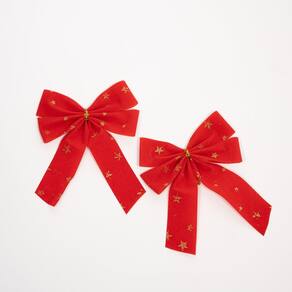 Kit 4 Lacinhos Enfeite Árvore Natal Laços Vermelhos 13cm