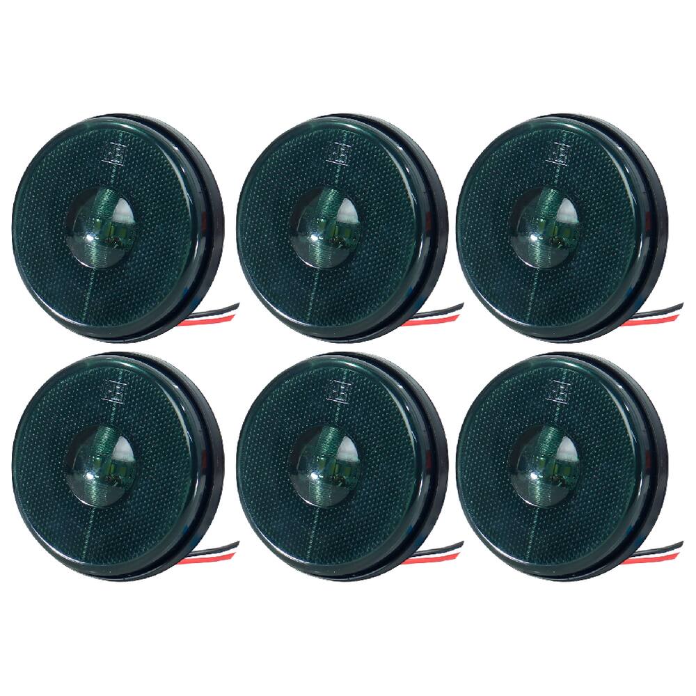 6 Sinaleira Lateral Para Carreta Led Verde Sem Suporte