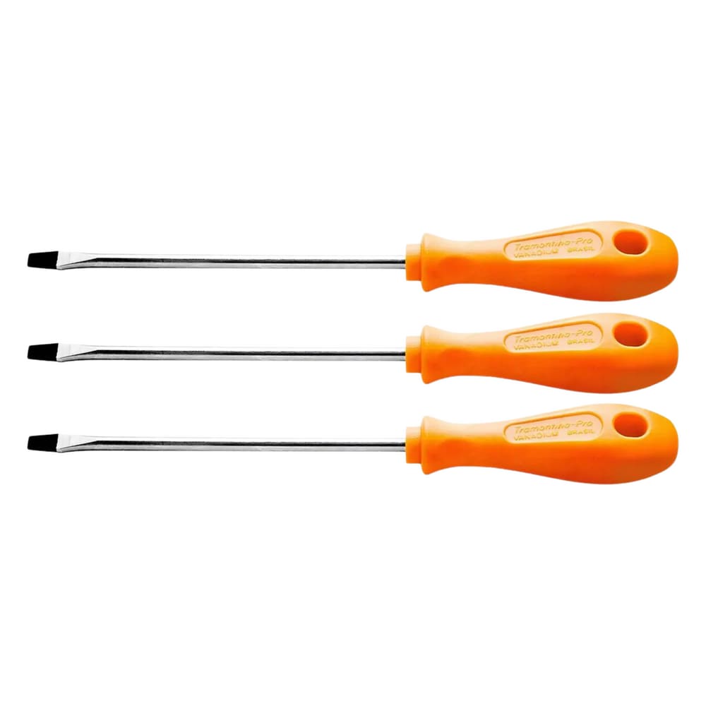 Kit 3 Chave De Fenda Crv 1/4x4 Tramontina Pro 44110/030