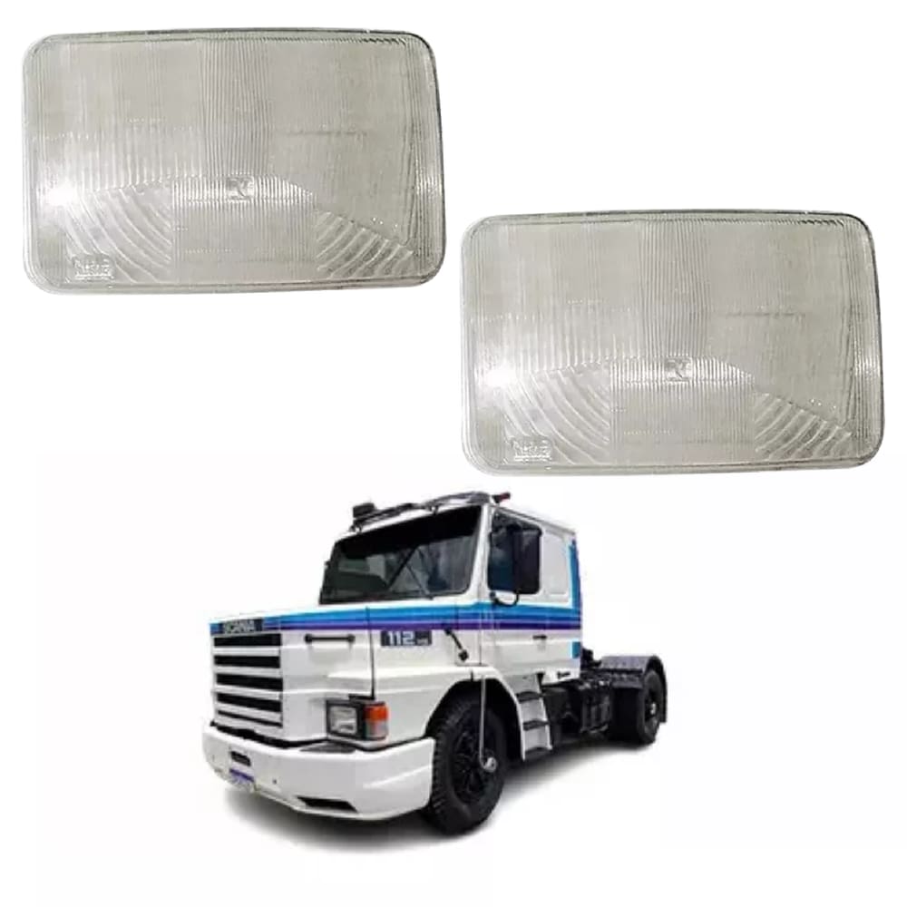 Par Vidro Lente Farol Volvo N10 N12 Para Scania 112 113 - 1984 A