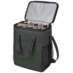 Tirrina Bolsa Térmica Para Transporte de Vinhos até 6 Garrafas, Preta