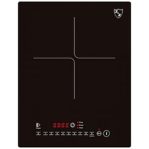 Cooktop Elétrico de Indução Portátil com 1 Queimador e Controle Digital, 110V 1800W, K & H, Preto