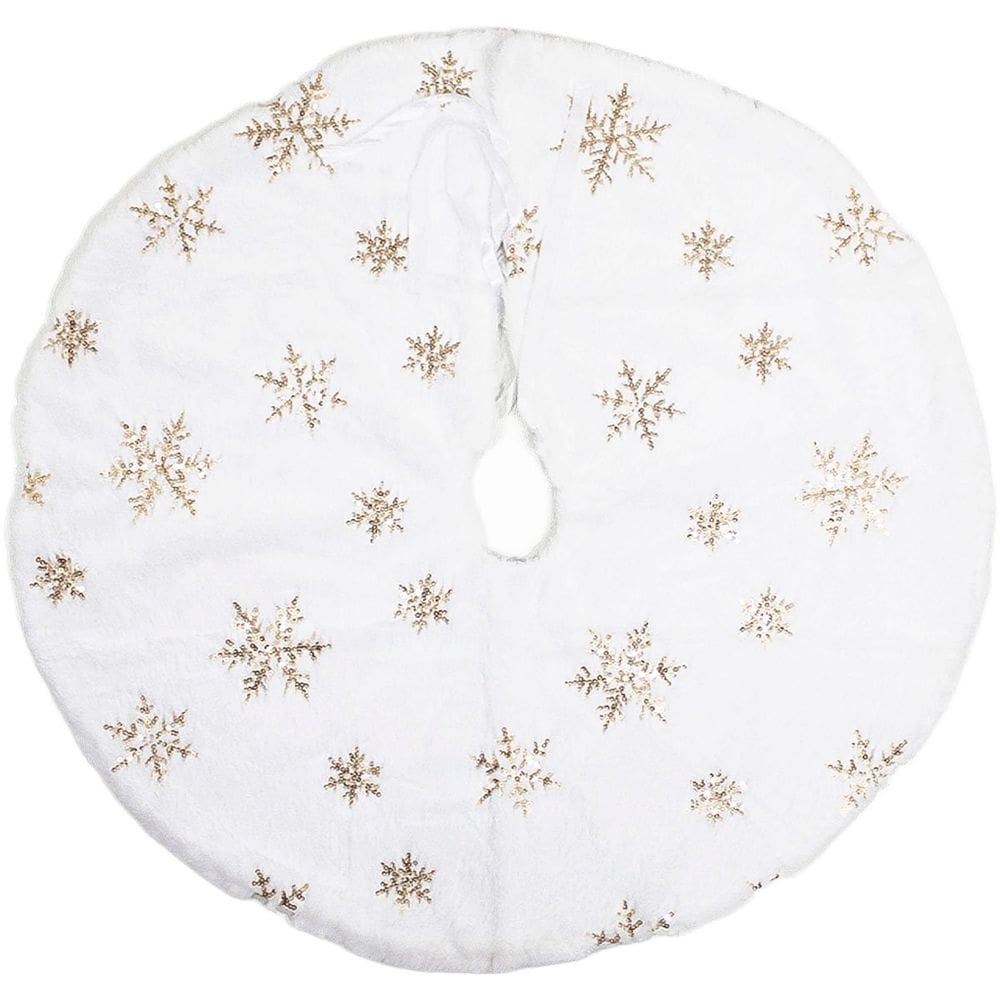 Saia De Árvore Natal Temática Flocos De Neve Natalino 60cm