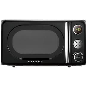 Micro ondas Retro de Bancada 19 Litros Multifuncional de Aço Inoxidável, 700W, 110v, GALANZ GLCMKA07BKR 07, Preto