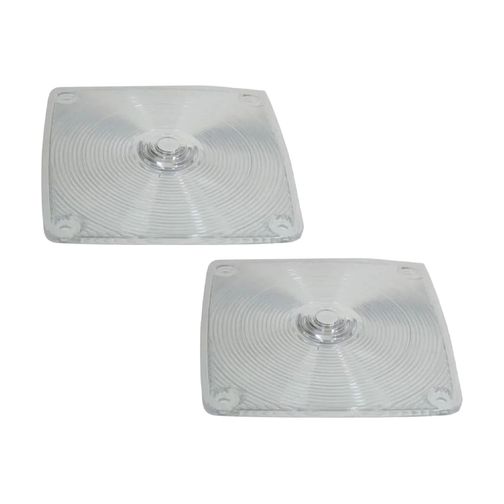 2 Lente Pisca Dianteira Mb Quadrado Todos Cromo Gf0041cr