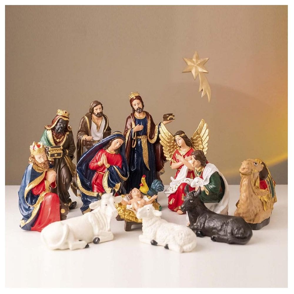 Presépio de Natal Natalino 14 Peças em Borracha 23cm