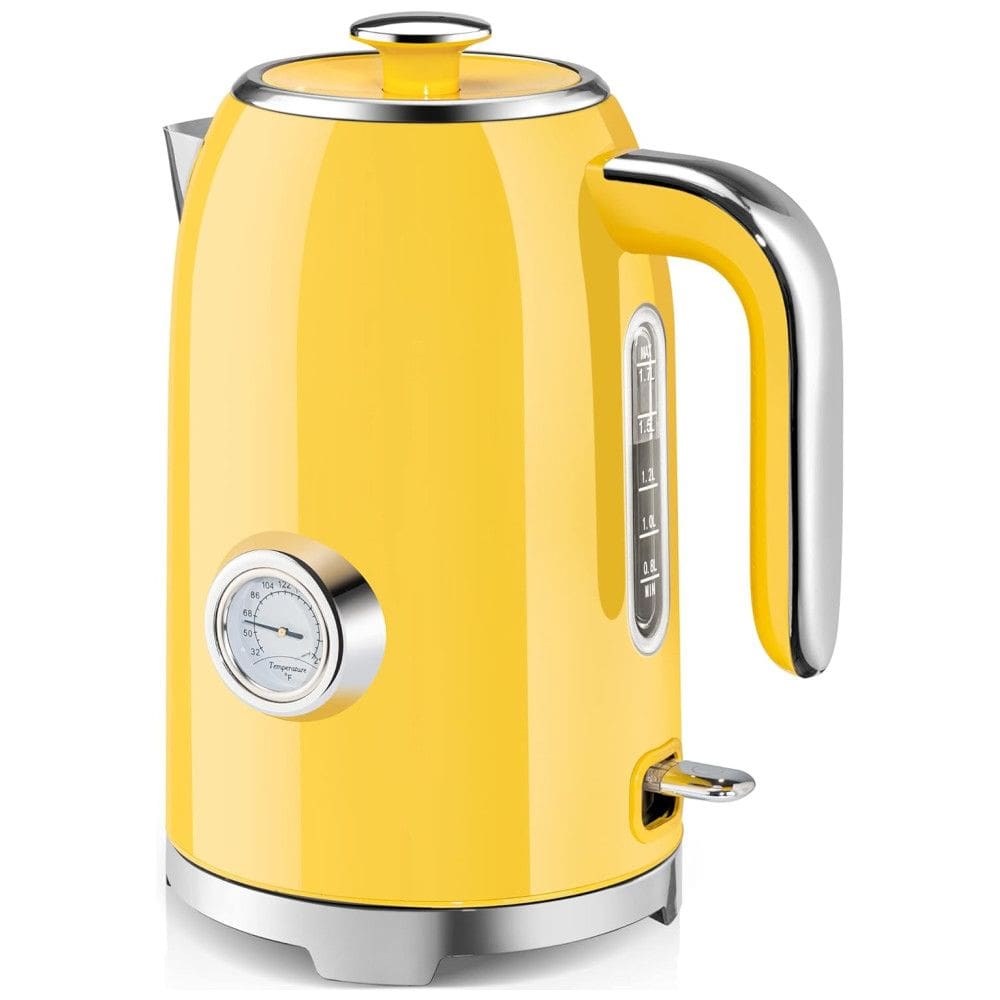 Chaleira Elétrica 1,7 L com Desligamento Automático e Termômetro, 110V 1500W, SUSTEAS, Amarela
