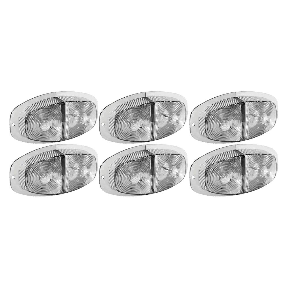 6 Lente Lanterna Para Choque Canoinha Cromado Gf0017cr