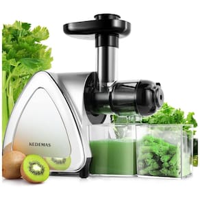 Espremedor de Frutas de Mastigação Lenta com Função Reversa, Escova de Limpeza e Motor Silencioso, 150W, Kedemas, Prata