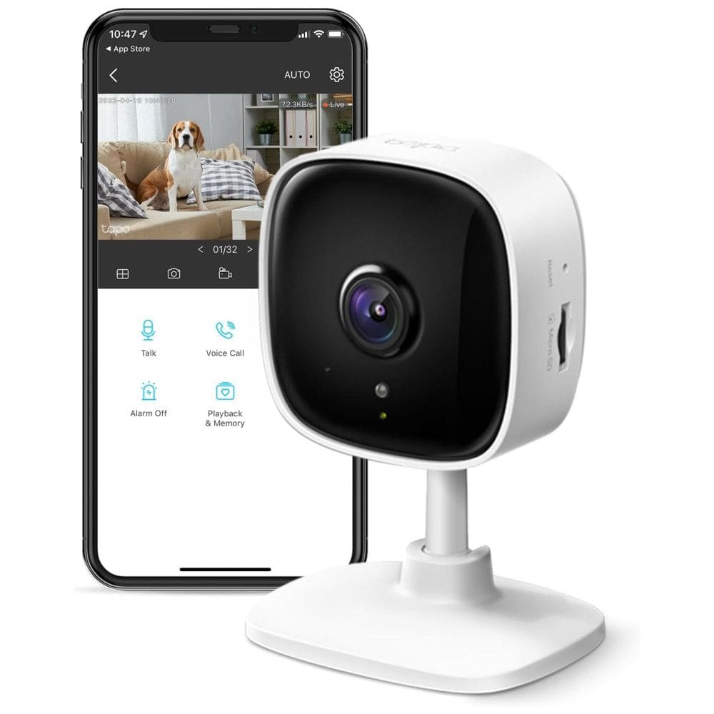 Câmera de Segurança Interna TPLink Tapo 1080P para Monitoramento de Bebês e Pets - Visão Noturna, Áudio Bidirecional, Detecção de Movimento