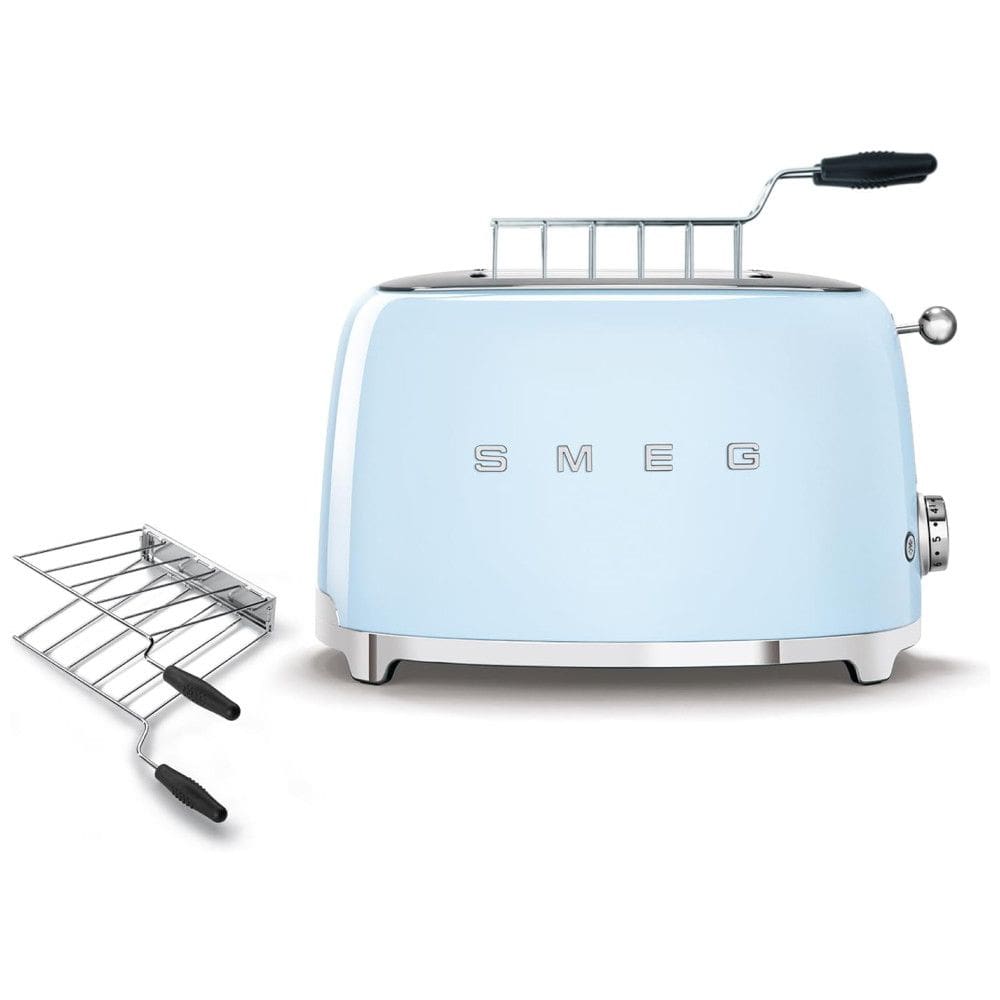 Combo Torradeira SMEG 2 Fatias com Suporte para Sanduíches, Azul Pastel
