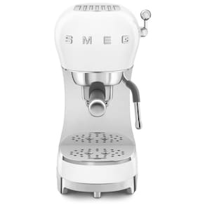 Cafeteira Espresso Manual Smeg ECF02 15Bar, Fabricada na Itália, Design Retrô com Bocal de Vapor Branca