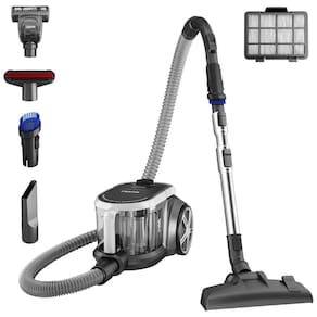 Aspirador de Pó Canister Eureka, Leve e Potente para Carpetes e Pisos, Prateado com Preto, NEN180