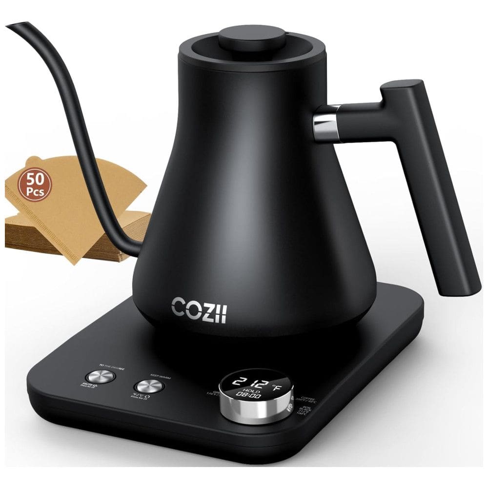 Chaleira Elétrica COZII Gooseneck, 5 Programas, 1 Controle de Temperatura, 1200W, Fervura Rápida de Água p/ Café e Chá, 24h de Manutenção