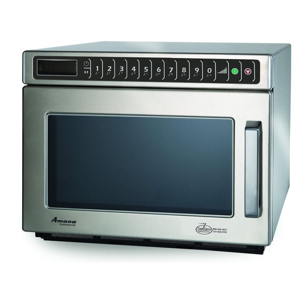 Forno Micro-ondas Comercial Amana HDC182 Compacto de Alta Resistência, 1800W, Aço Inoxidável