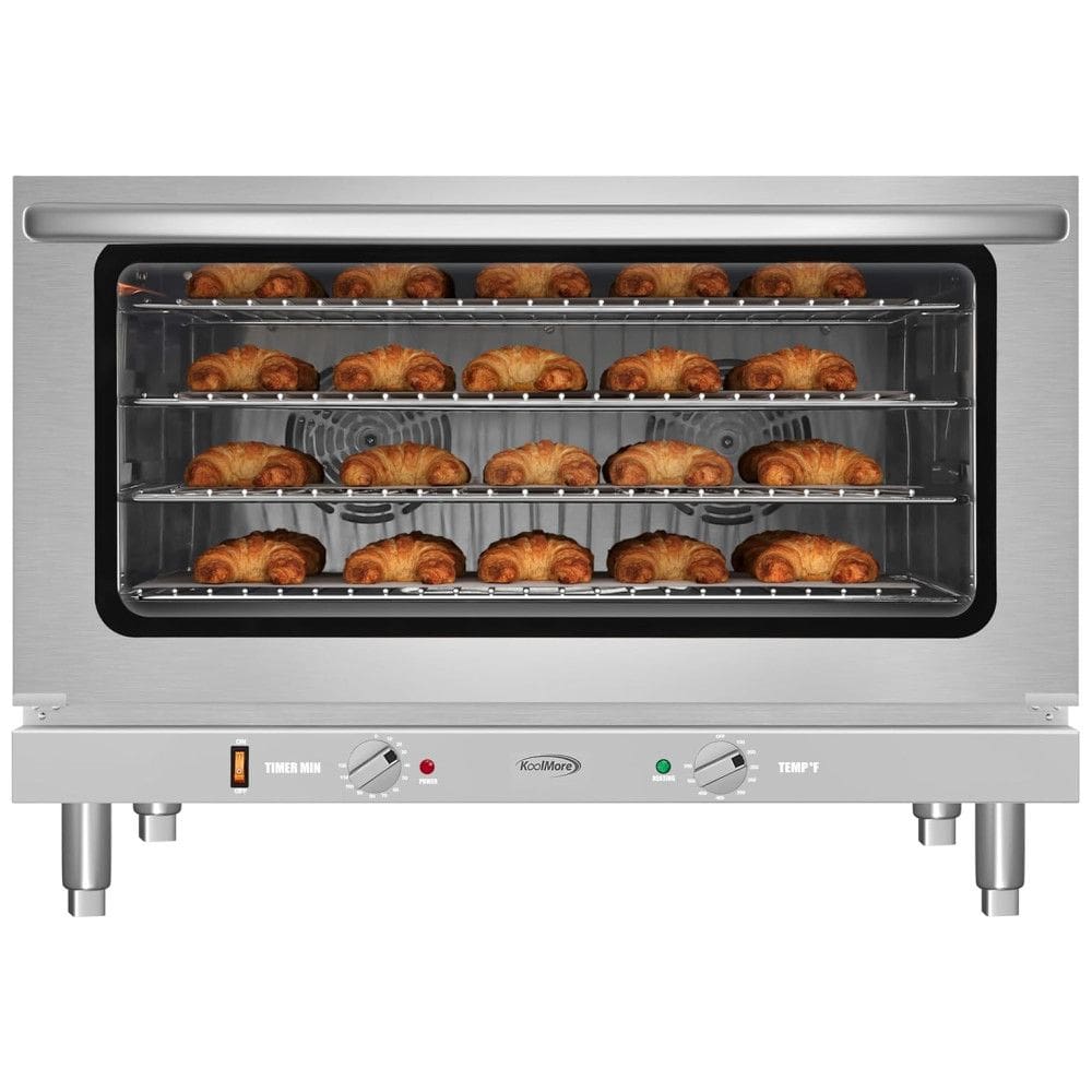 Forno de Convecção de Bancada Comercial KoolMore 81 cm, Capacidade para Pães Grandes, 4 Grades, 3500W, 220V em Inox, Certificado pelo