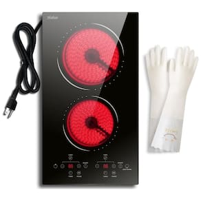 Cooktop Elétrico 2 Bocas 110V, Mesa Plug and Play, Cerâmica Radiante 12 Pol com Trava de Segurança