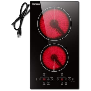 Cooktop Elétrico de Cerâmica Karinear 2 Bocas, 110v, 30cm, Embutido com Trava de Segurança, Timer e Proteção Infantil