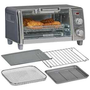 Forno Elétrico BLACK+DECKER Crisp N Bake Air Fry, 5L, 4 Pães, 5 Funções, Pizza 23cm, Timer 30min, Assa, Grelha, Frita