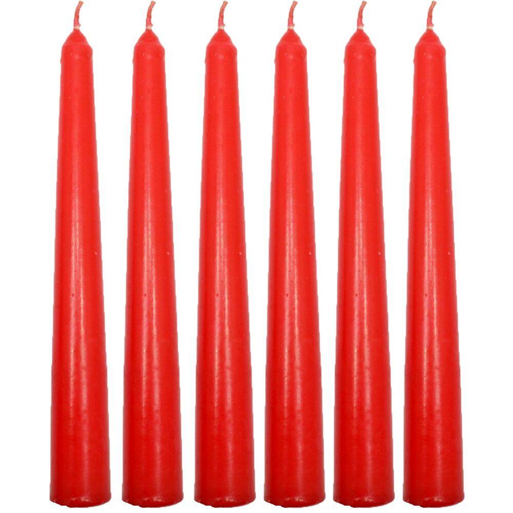 Conjunto 9 Vela Natalina Decoração Vermelho Castiçal De 21cm