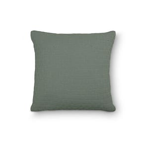Capa De Almofada Decorativa Tricot Golden Com Zíper Verde Sálvia