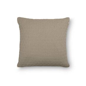 Capa De Almofada Decorativa Tricot Golden Com Zíper Amêndoa