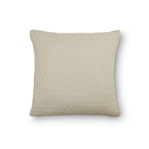 Capa De Almofada Decorativa Tricot Golden Com Zíper Natural