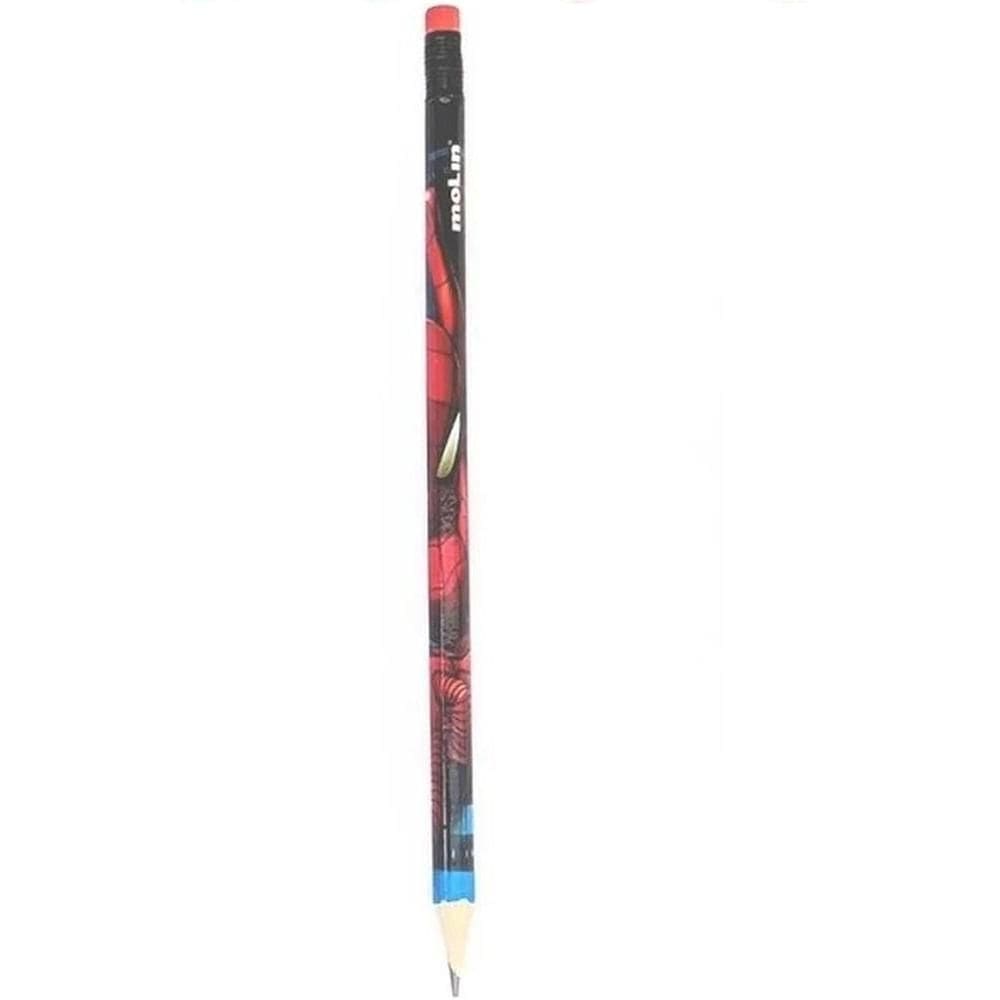 Lápis Preto HB Spider-Man C/Borracha 13586 Modelo 2 - Molin