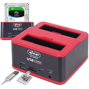 Dock Station 2 HD Sata 2,5 e 3,5 Base Case Entradas 2 USB 3.0 kp-hd820