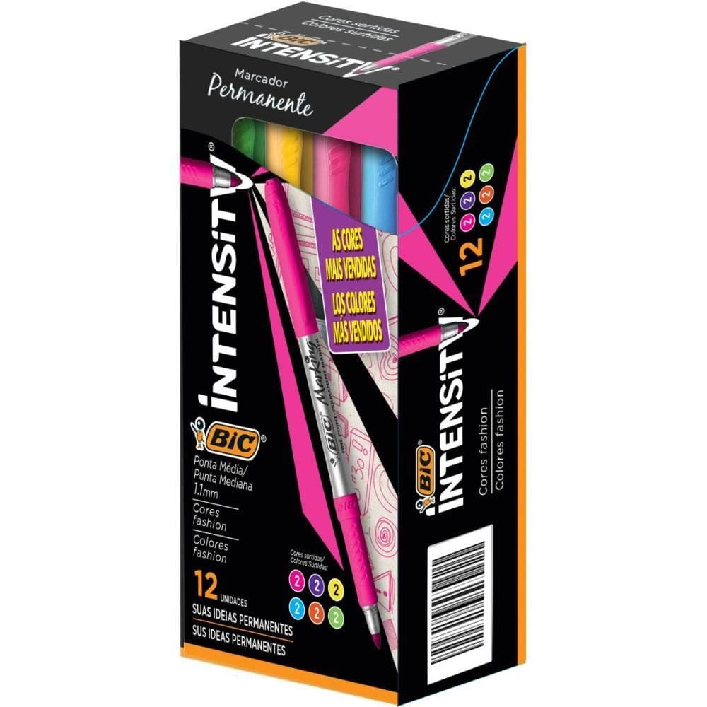Pincel Marcador Permanente Marking 1.1mm 12 unid - Bic