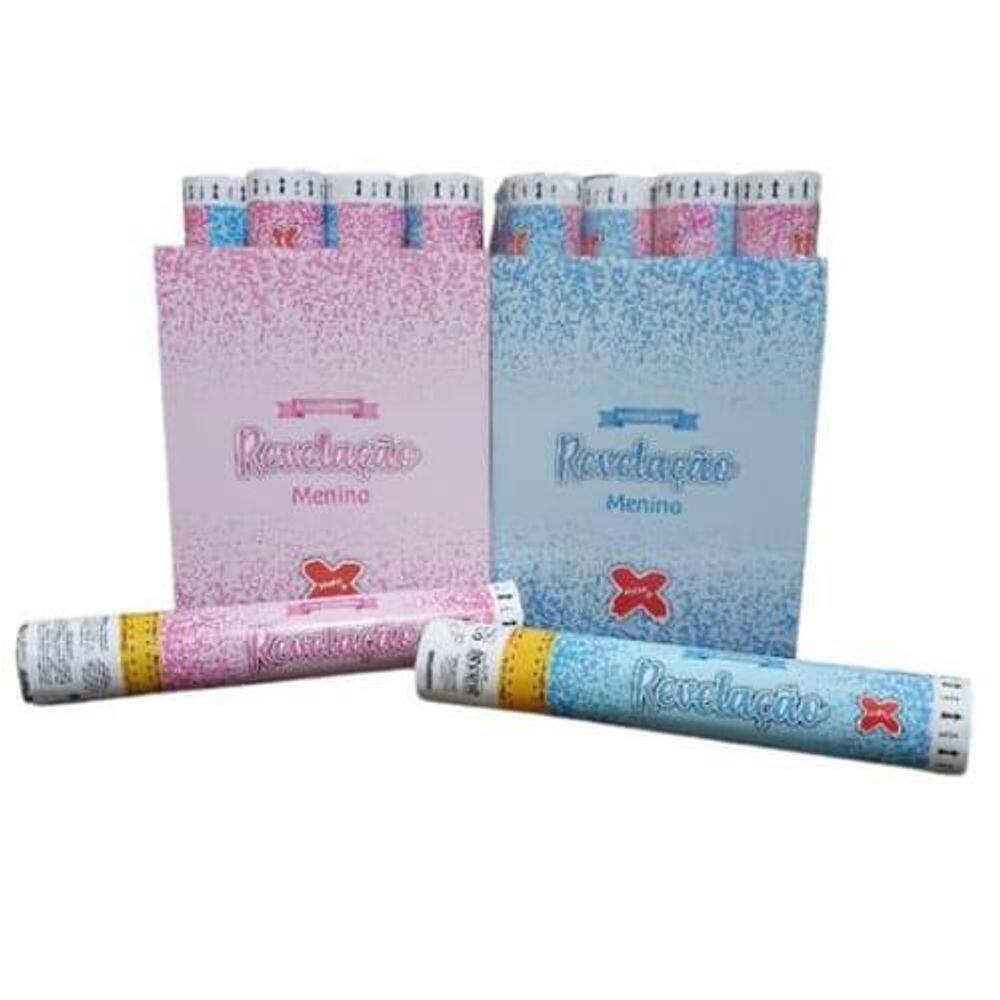 Lança Confete Chá De Revelação Bebê Estouro Festa Make+ Azul