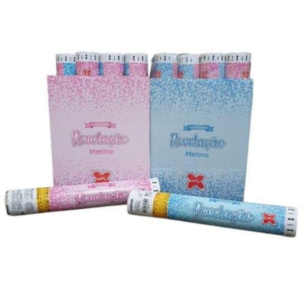 Lança Confete Chá De Revelação Bebê Estouro Festa Make+ Azul