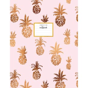 Caderno de composição Genérica Pineapple rosa claro e marrom