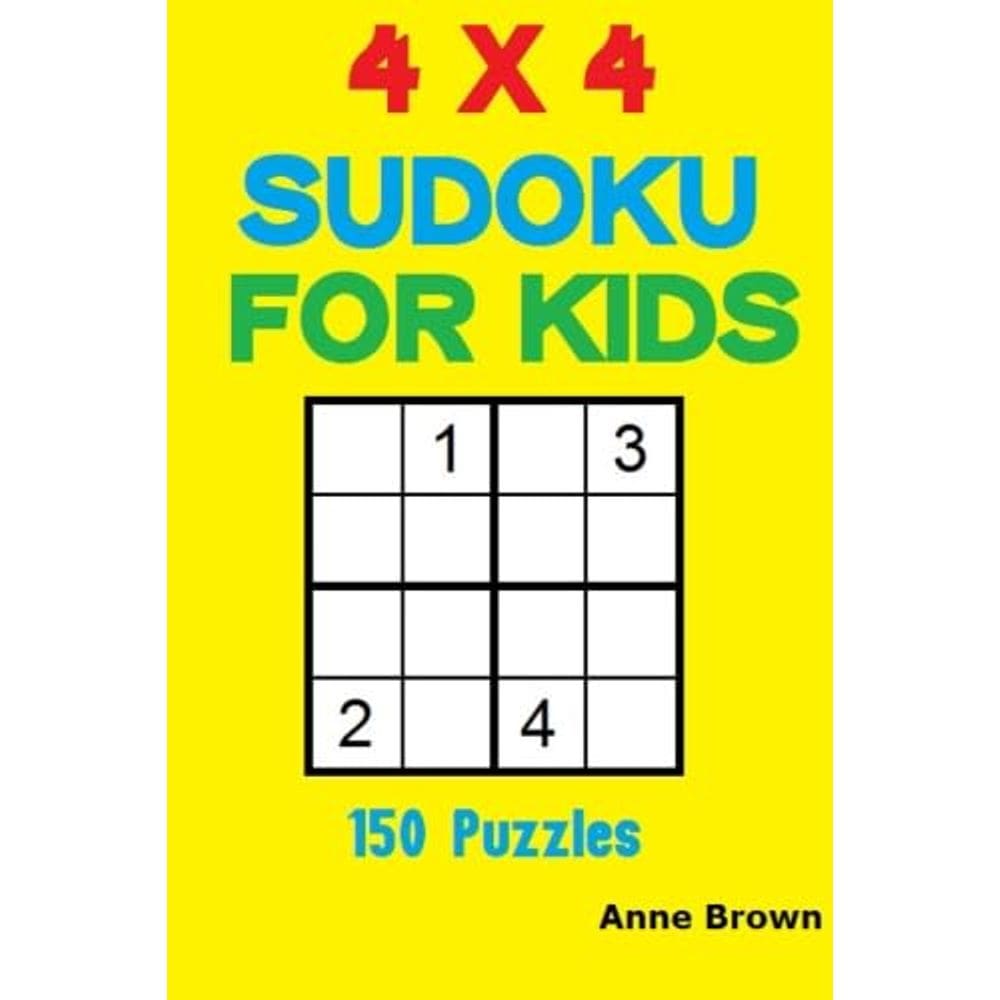 Livro de quebra-cabeças de Sudoku para crianças 4x4:150 quebra-cabeças