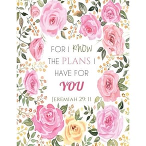 Caderno Genérica Jeremiah 29:11 Floral 21,6x27,9cm