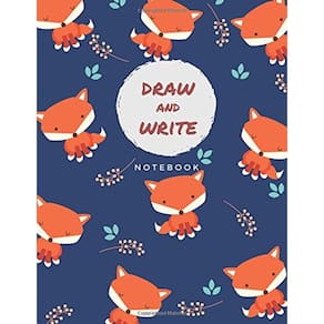 Notebook Genérica Desenhe e escreva a composição primária Cute Fox