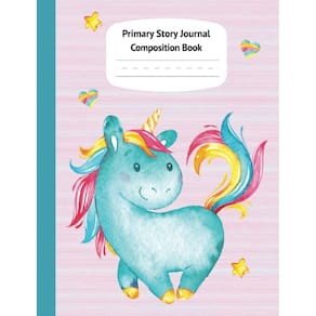 Livro de composição Blue Unicorn Pastel Primary Story Journal